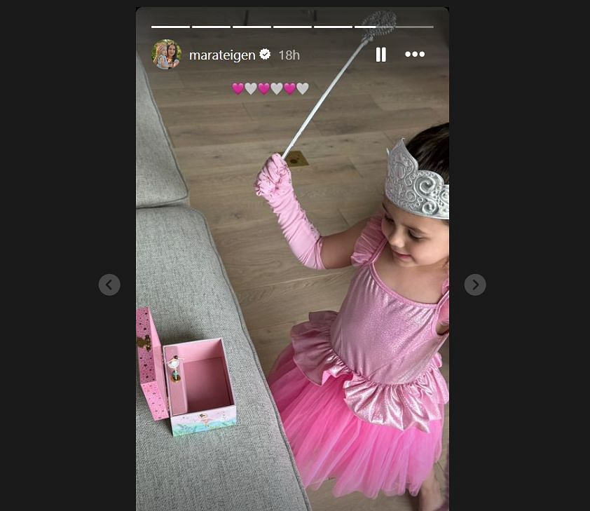 Kensington doing magic with her wand. Image: Mara Teigen Instagram