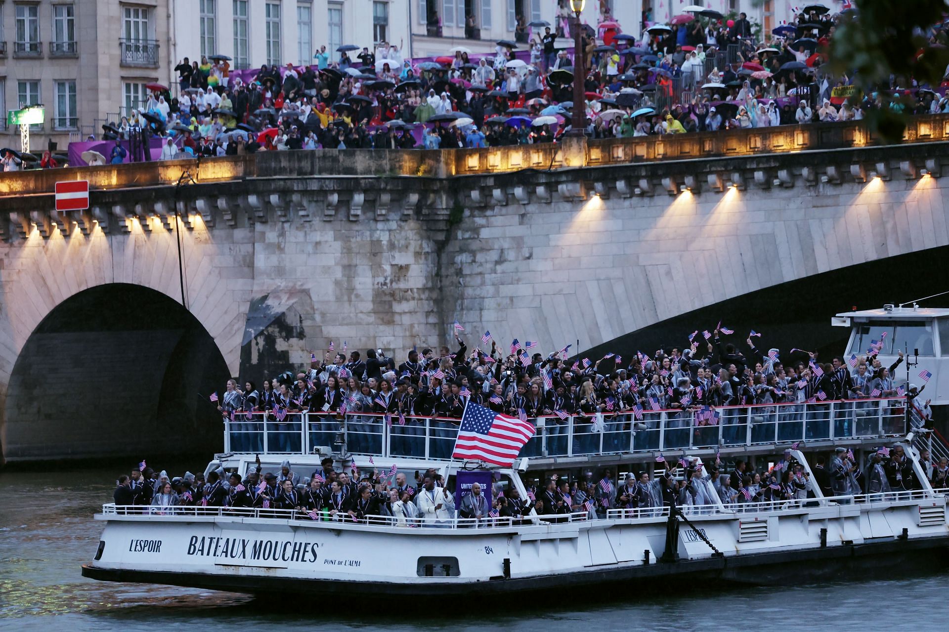 Members of the USA contingent at the 2024 Olympic Opening Ceremony (Source: Getty)