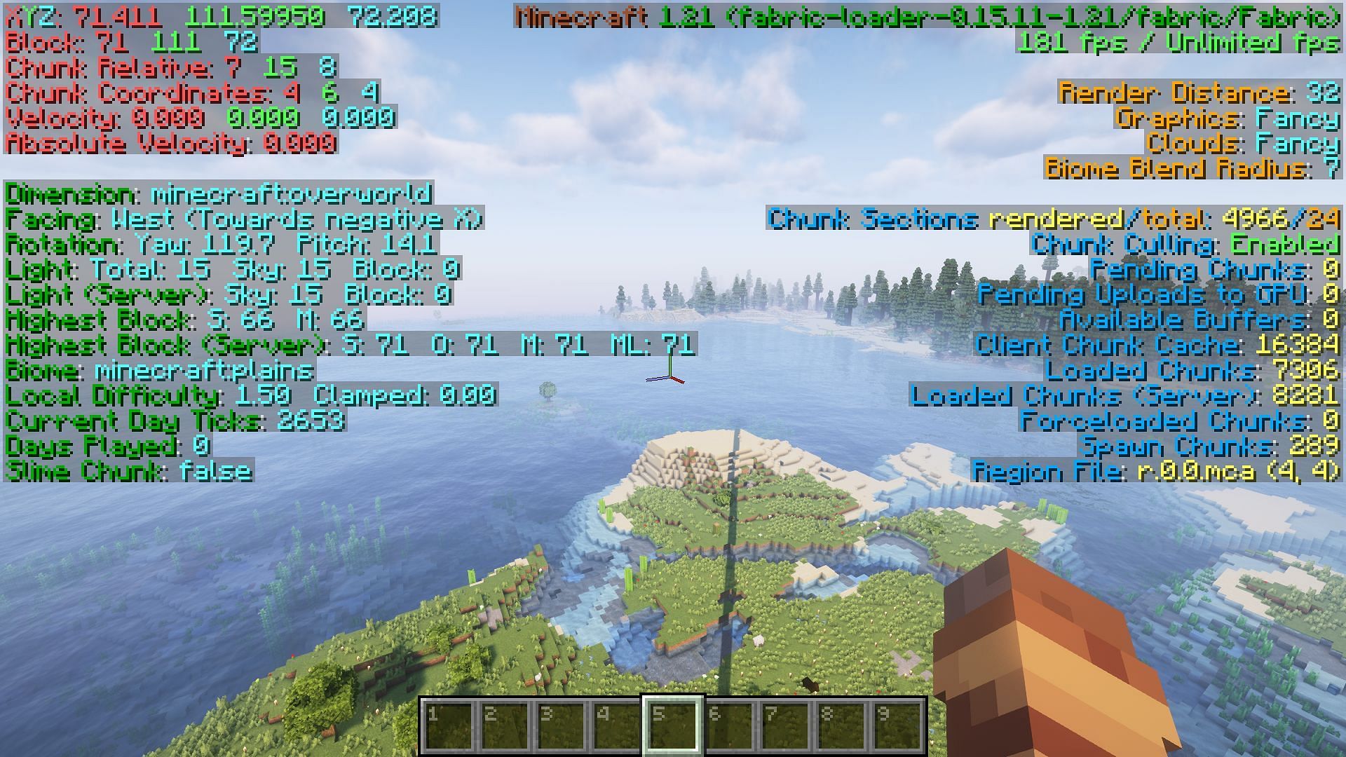 Getting high FPS with Nvidium is easy, even on the max settings (Image via Mojang)