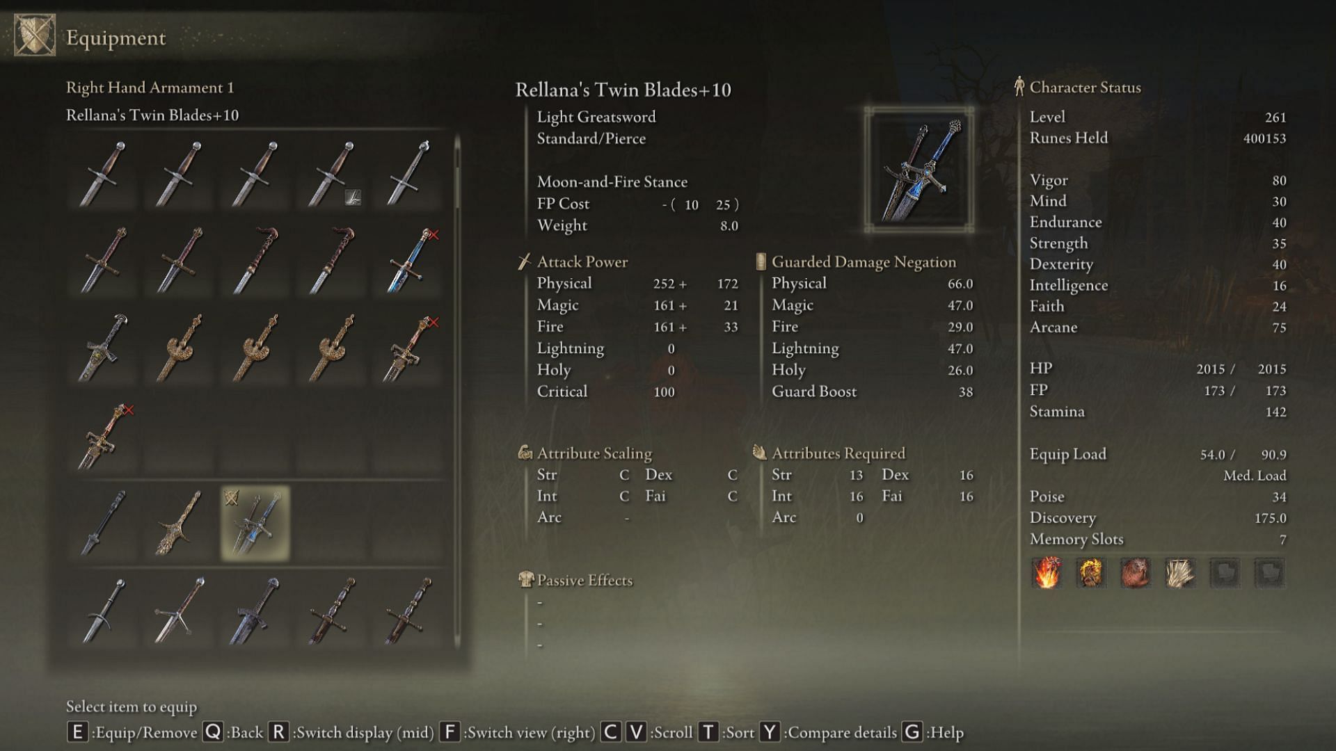 Rellana&#039;s weapon deals magic and fire damage (Image via FromSoftware/Bandai Namco)