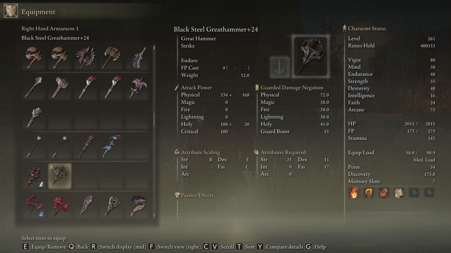 Black Steel Greathammer can be obtained pretty early in the Elden Ring DLC (Image via FromSoftware/Bandai Namco)