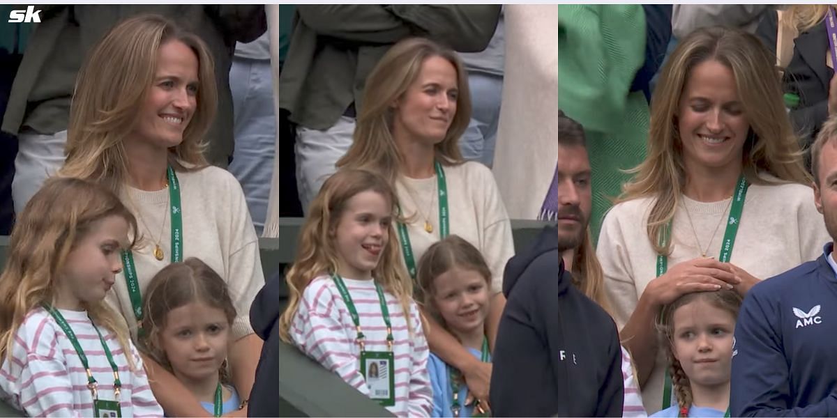 Murray's wife Kim Sears with their daughters (Image Source: Wimbledon YouTube)