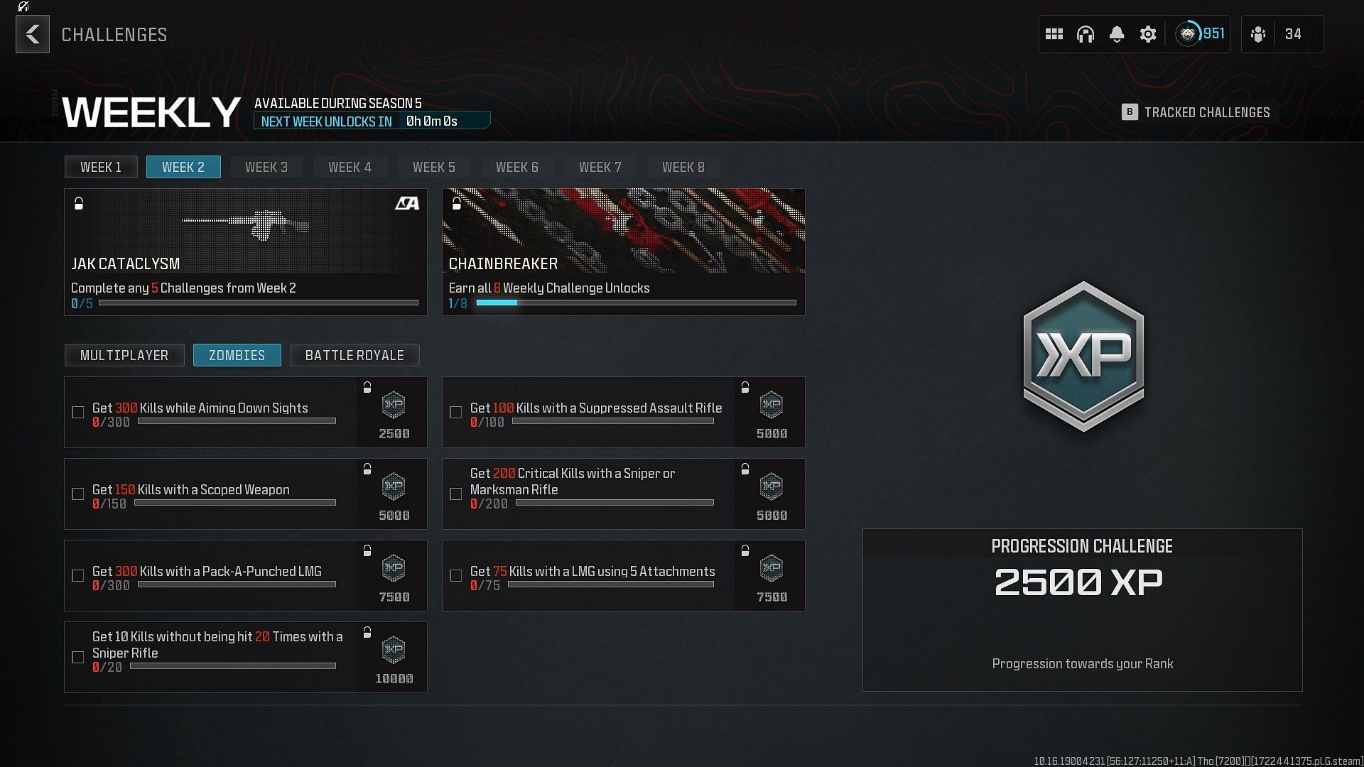 All MW3 Zombies Season 5 Week 2 challenges and rewards (Image via Activision)