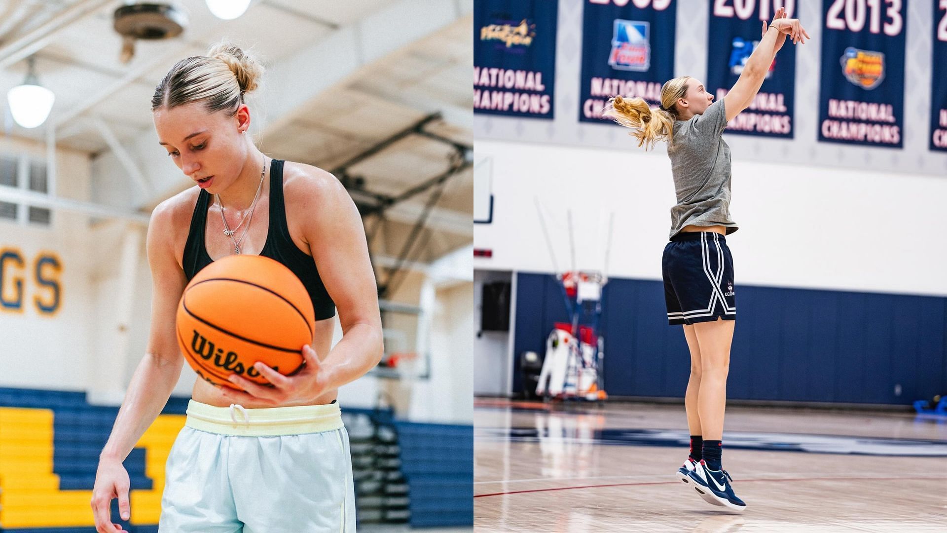 Paige Bueckers during training sessions at UConn