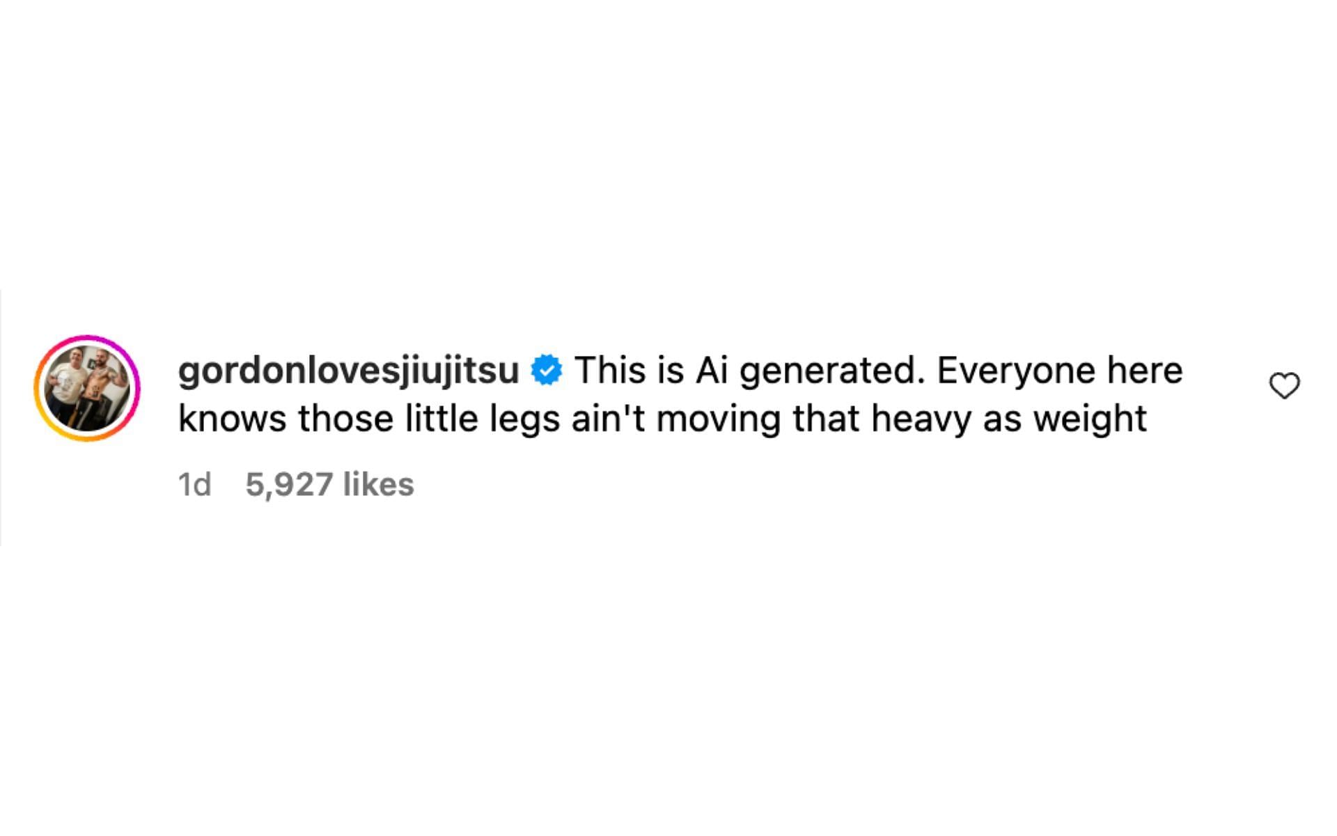 Gordon Ryan reacts to Jon Jones&#039; training video. [Image courtesy: @jonnybones on Instagram]