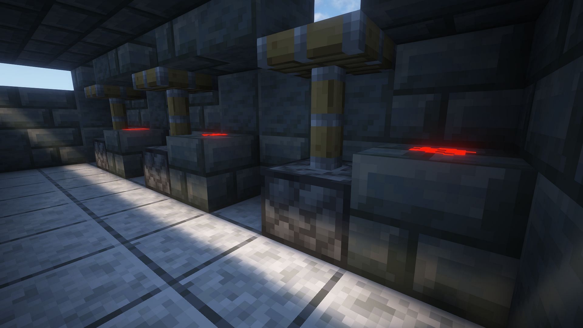 Where to place the Redstone to properly power the pistons (Image via Mojang)