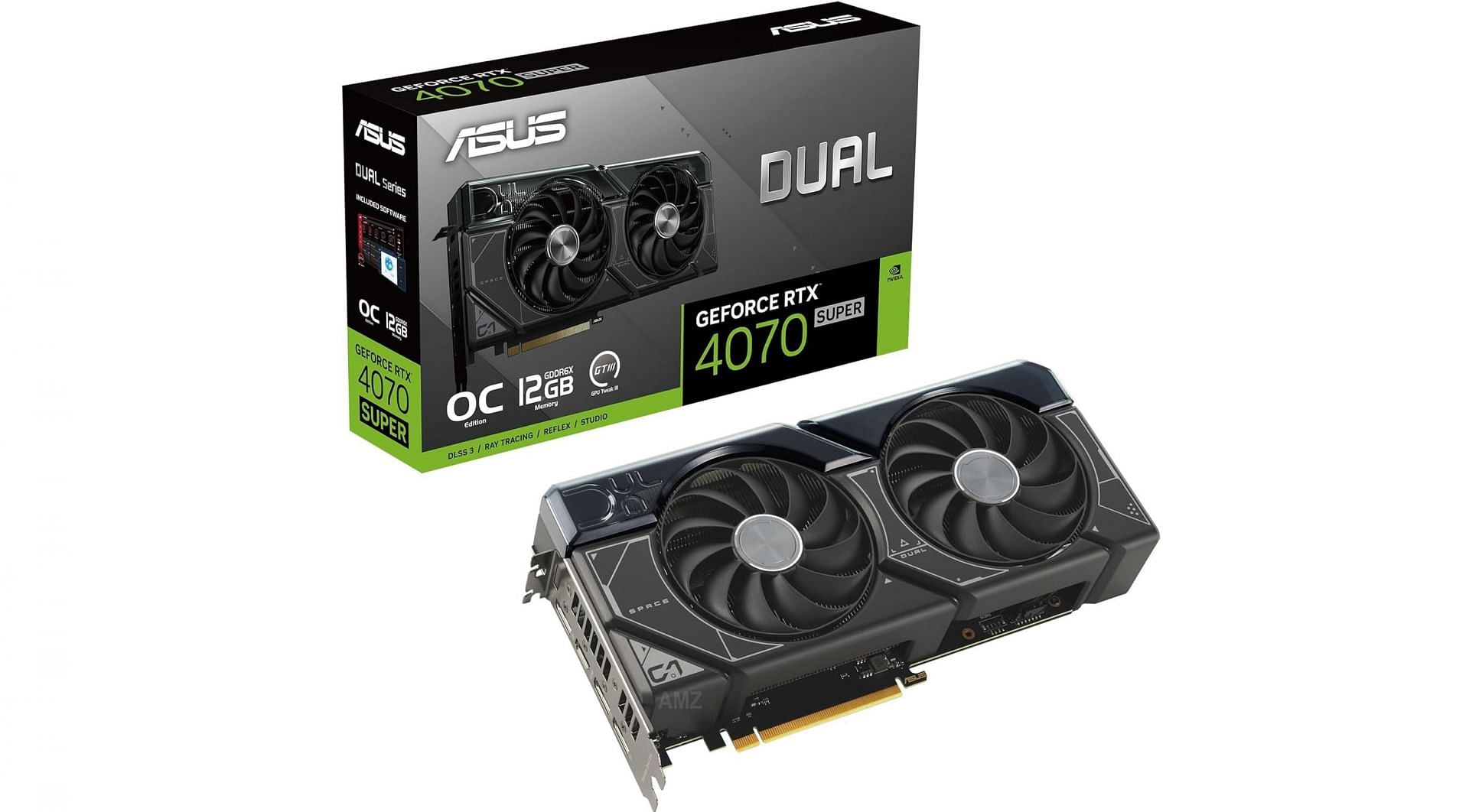 The ASUS Dual GeForce RTX 4070 Super (Image via ASUS, Amazon)