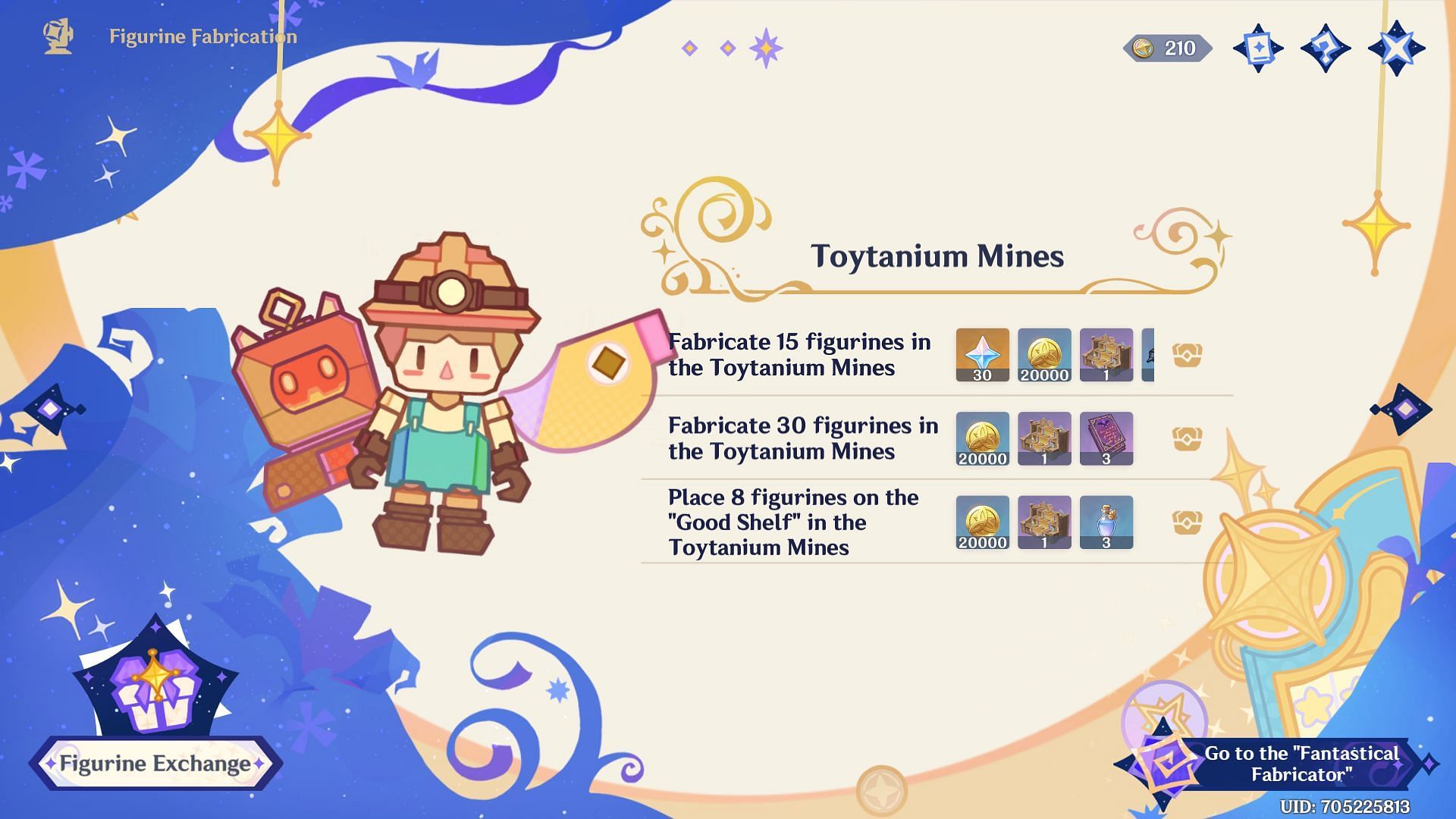 Toytanium Mines Figurine Fabrication objectives (Image via HoYoverse)