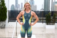 Ariarne Titmus poses during the Australian 2024 Paris Olympic Games Speedo Uniform Squad Announcement in Brisbane.. (Photo Getty Images)