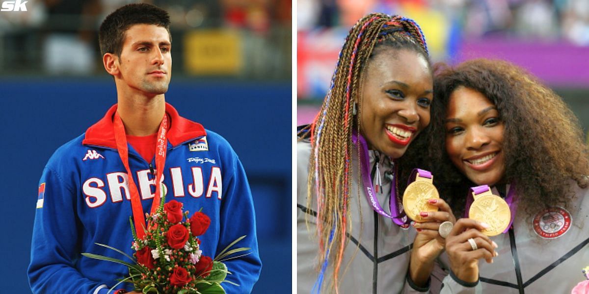 Novak Djokovic (L) and Venus With Serena Williams (R) [Source: Getty Images]