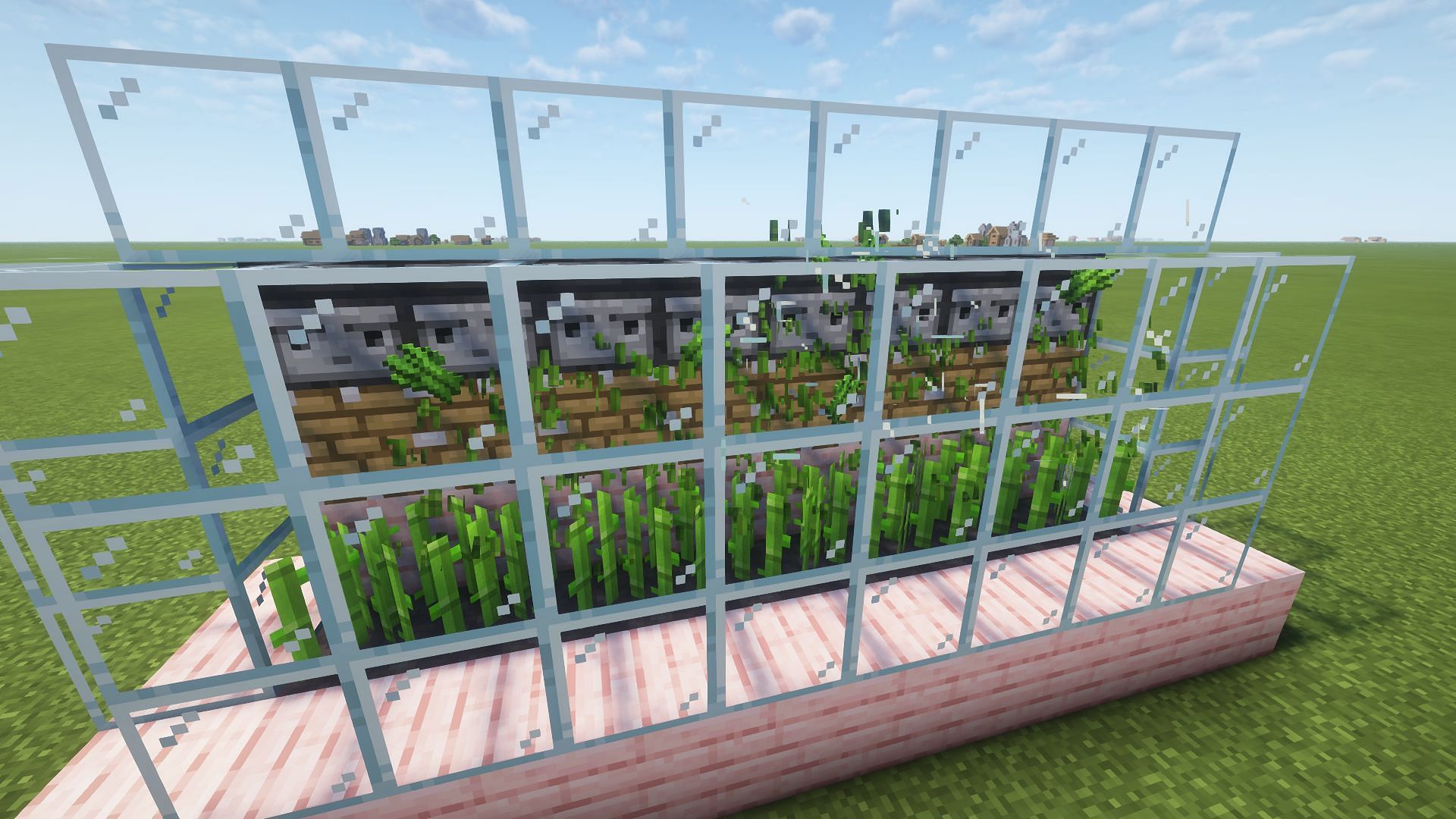 A simple survival sugarcane farm (Image via Mojang)