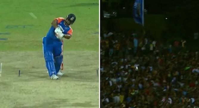 [Watch] Rishabh Pant nails a helicopter shot for massive six in IND vs SL 1st T20I