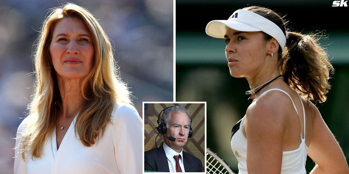 Steffi Graf (L), John McEnroe (inset) and Martina Hingis (R) (Source: Getty)