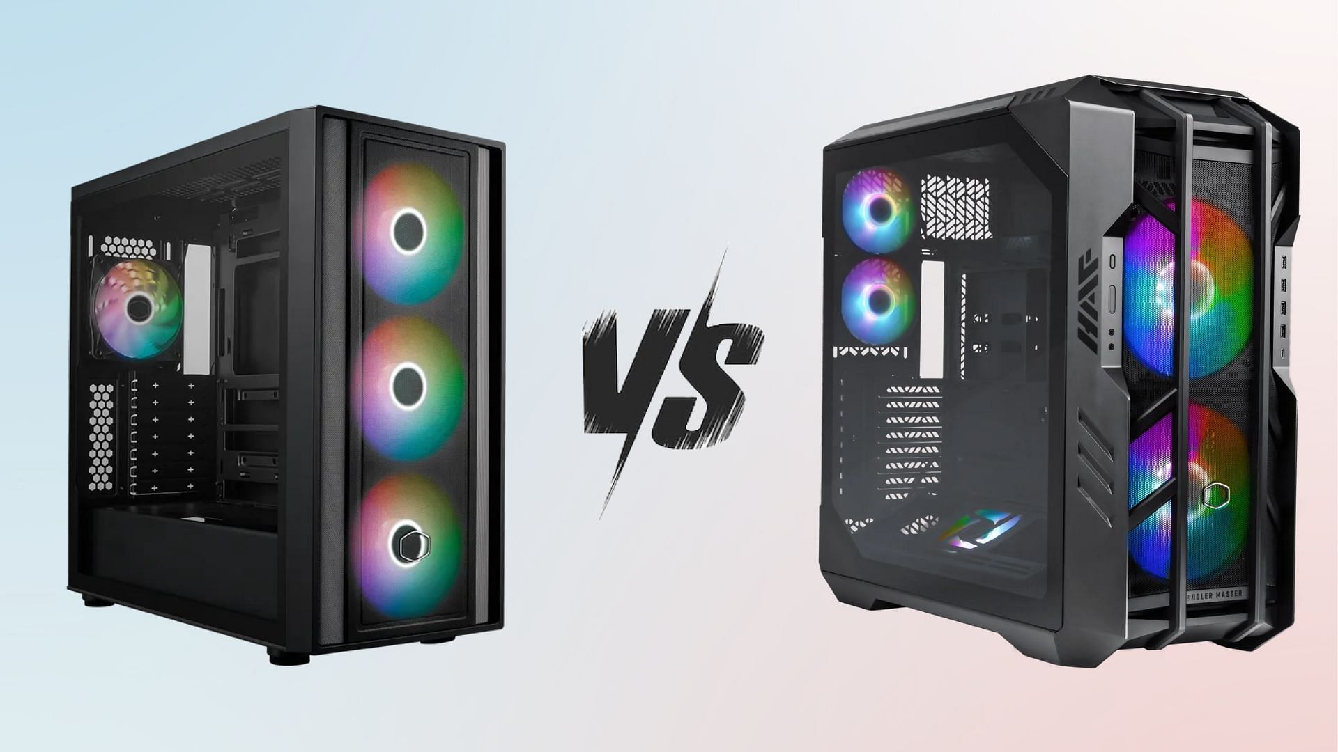 The Mid tower vs full tower PC case comparison (Image via Cooler Master)