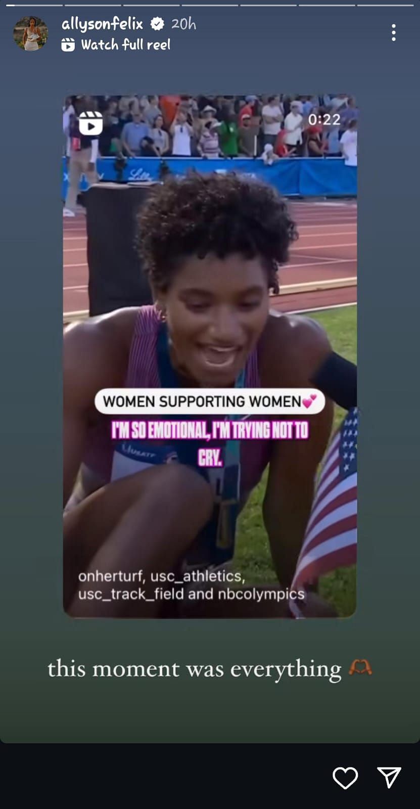 Allyson Felix&#039;s reaction