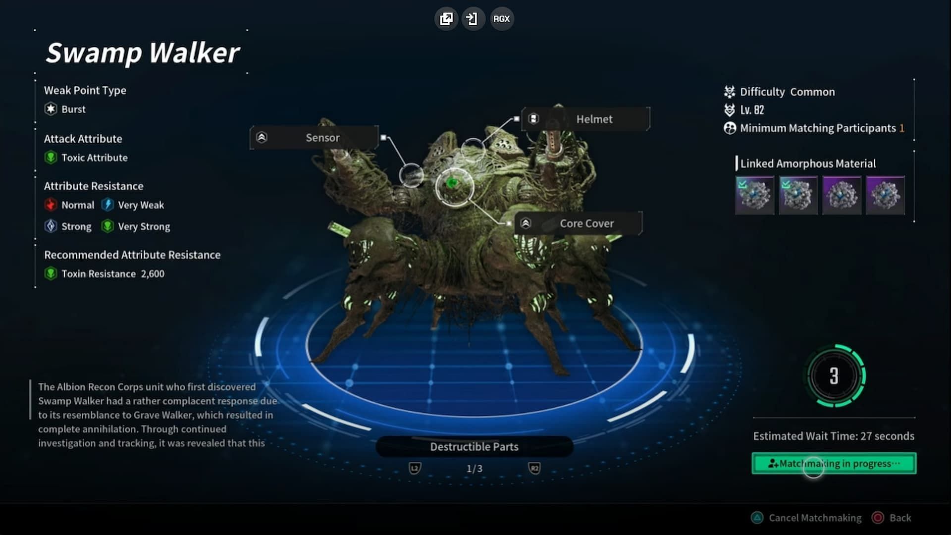 The Swamp Walker is the seventh boss you will fight in the Normal Void Intercept Battles (Image via Nexon || GuidingLight/YouTube)