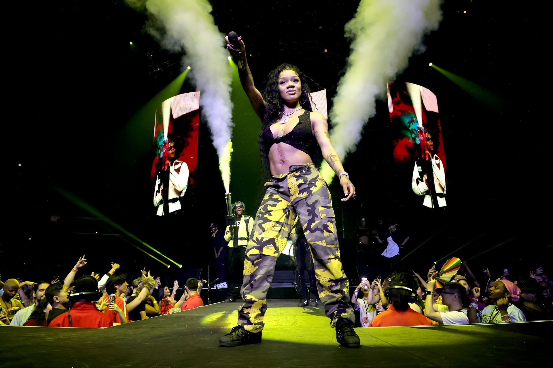 Megan Thee Stallion performs during the Hot Girl Summer Tour at Crypto.com Arena in Los Angeles (Photo by Kevin Winter/Getty Images for Live Nation)