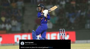 "What a scam" - Fans react as Ruturaj Gaikwad ignored in T20Is and ODIs for Sri Lanka tour