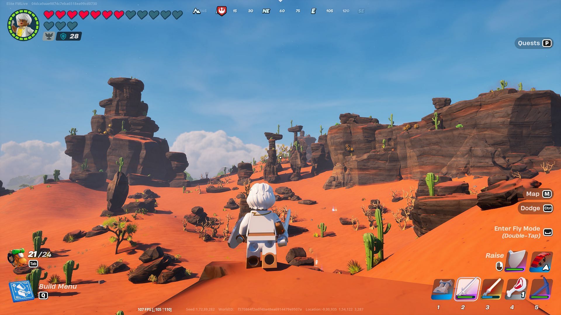 You can get Sand Claws in LEGO Fortnite by visiting the desert biome (Image via Epic Games)