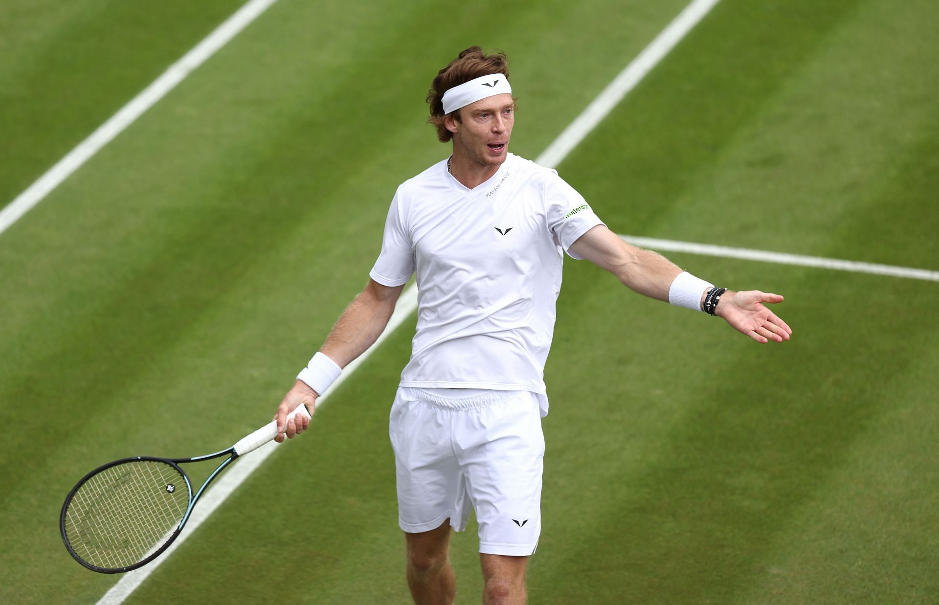 Andrey Rublev at Wimbledon 2024. (Photo: Getty)