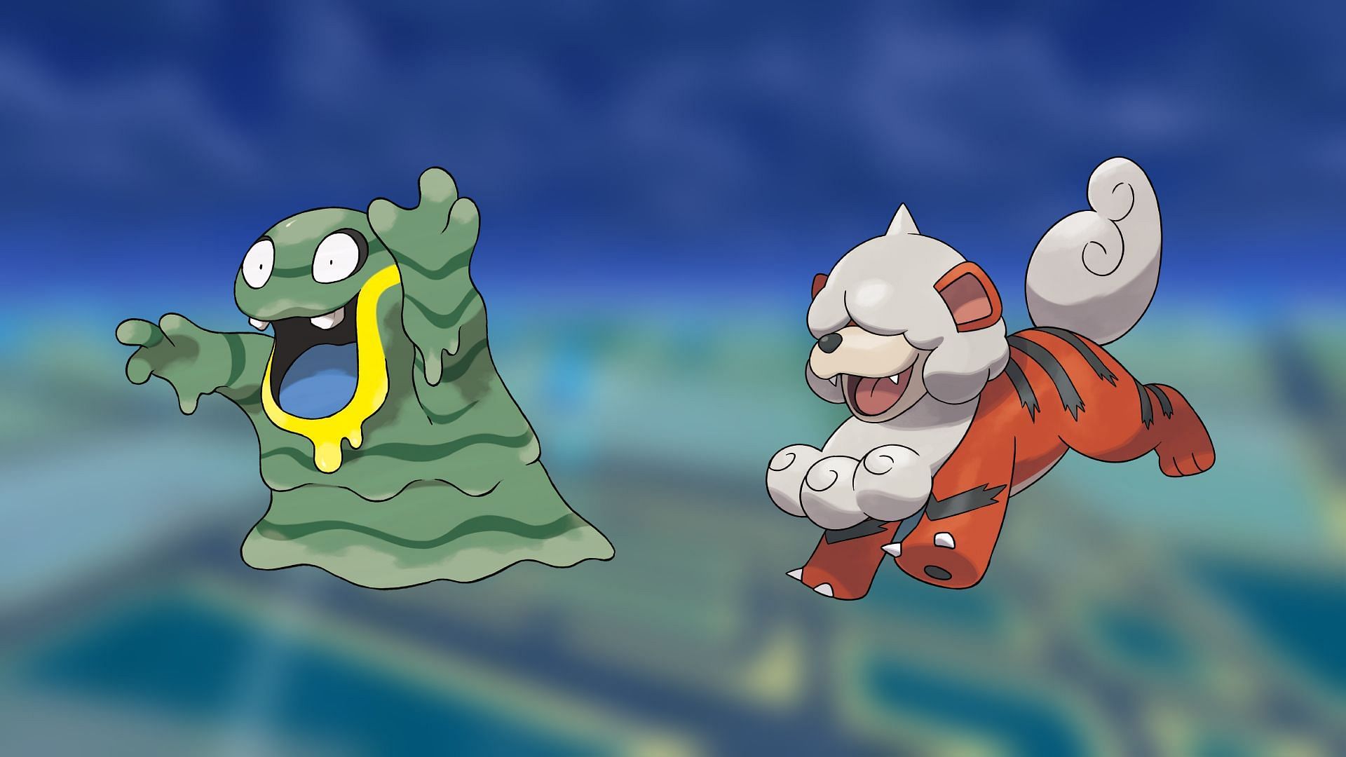 Alolan Grimer and Hisuian Growlithe can be easily taken care of with Ground-type attacks (Image via The Pokemon Company)