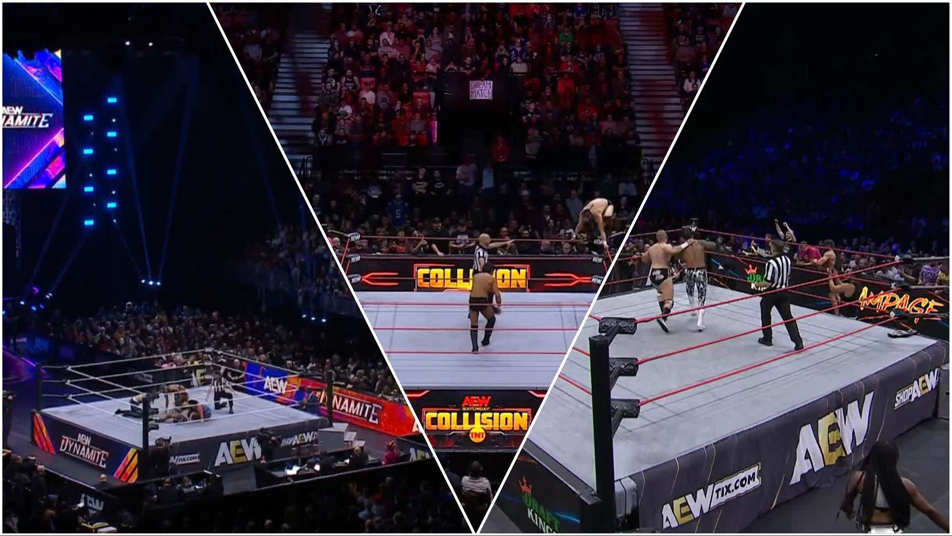 A look at the AEW sets for Dynamite, Collision, and Rampage