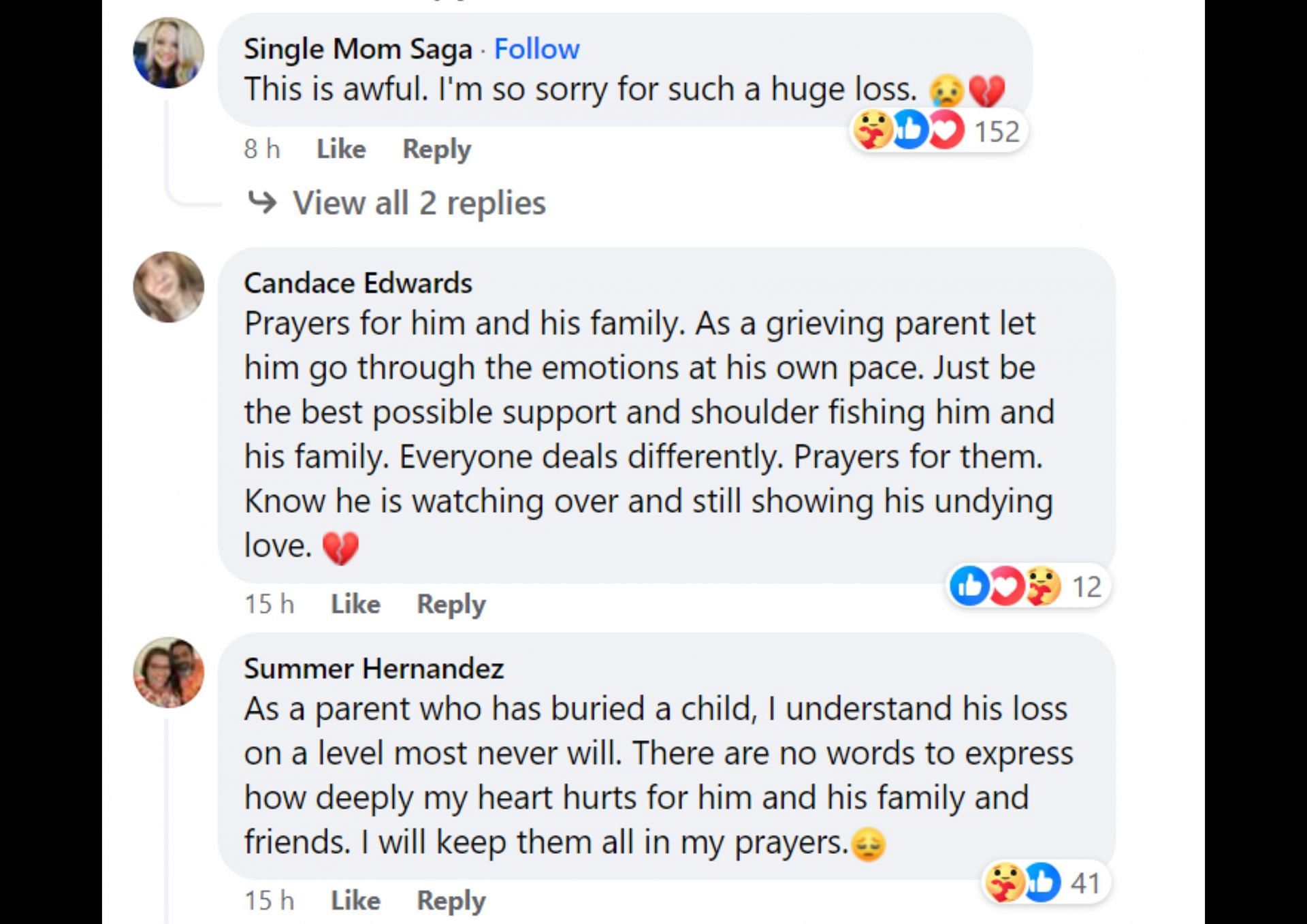 Netizens share their condolences with the content creator (Image via Facebook)