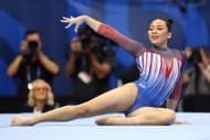 Suni Lee competes in the floor exercise at the 2024 U.S. Olympic Team Gymnastics Trials at Target Center in Minneapolis, Minnesota. (Photo by Getty Images)