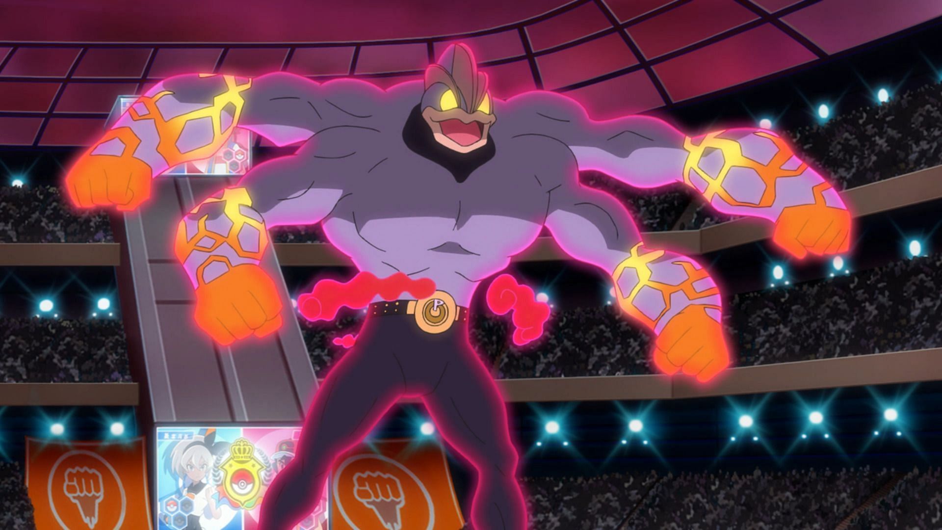 Gigantamax Machamp was a version-exclusive counterpart to Gigantamax Gengar (Image via The Pokemon Company)