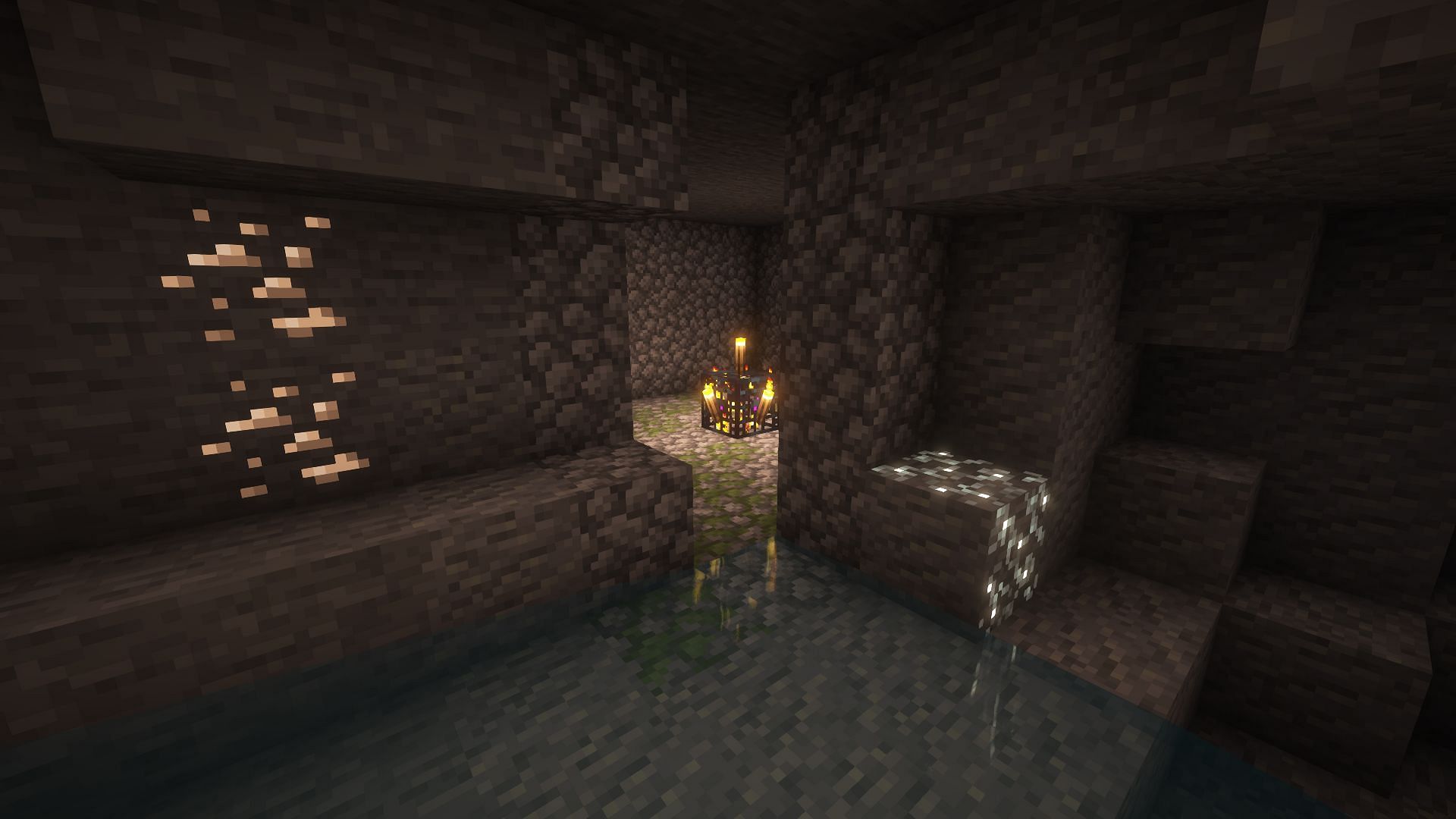 A monster room found in a cave (Image via Mojang)