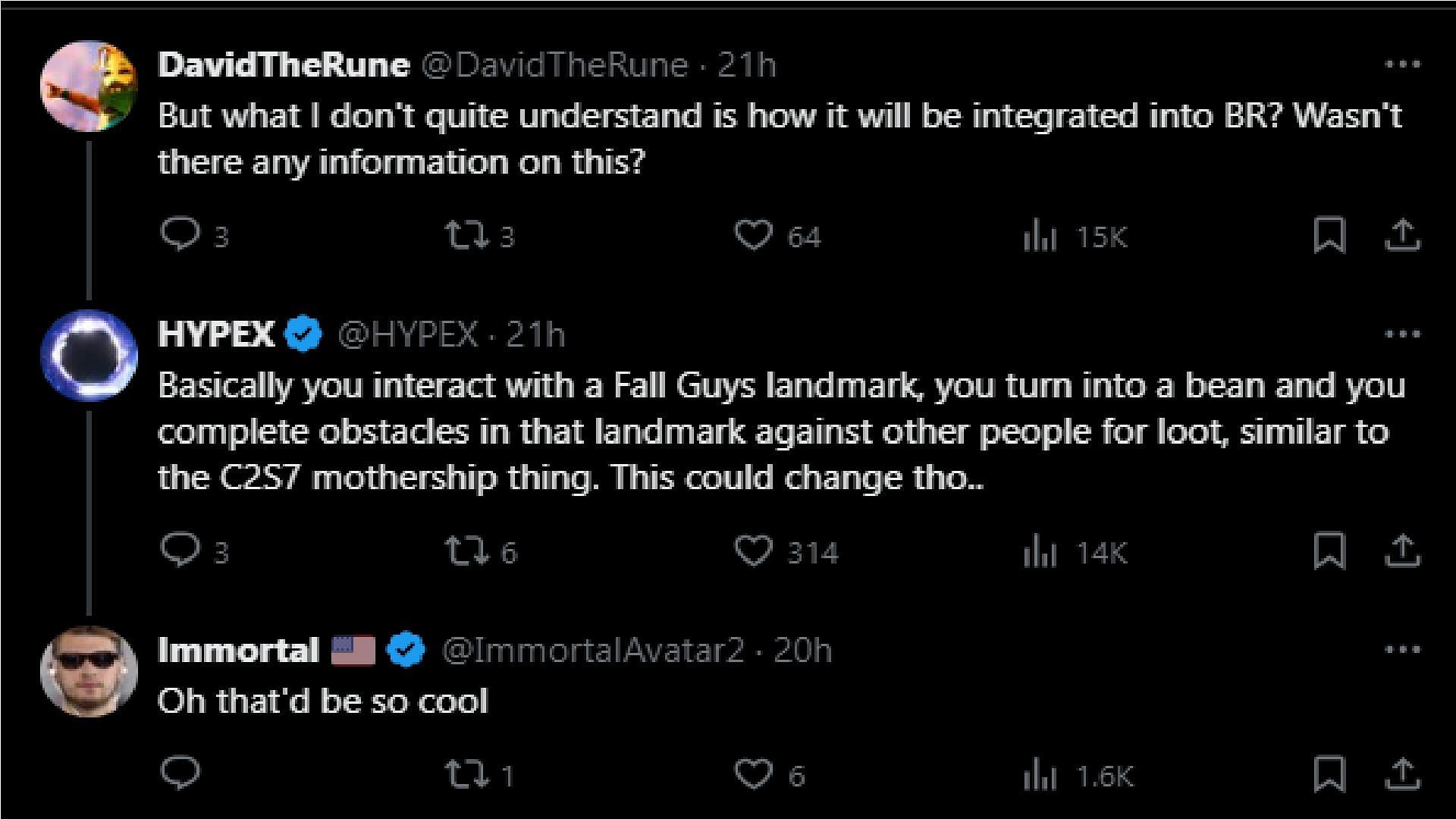 Here is how Fall Guys might be integrated in a Battle royale like Fortnite (Image via X/@HYPEX)