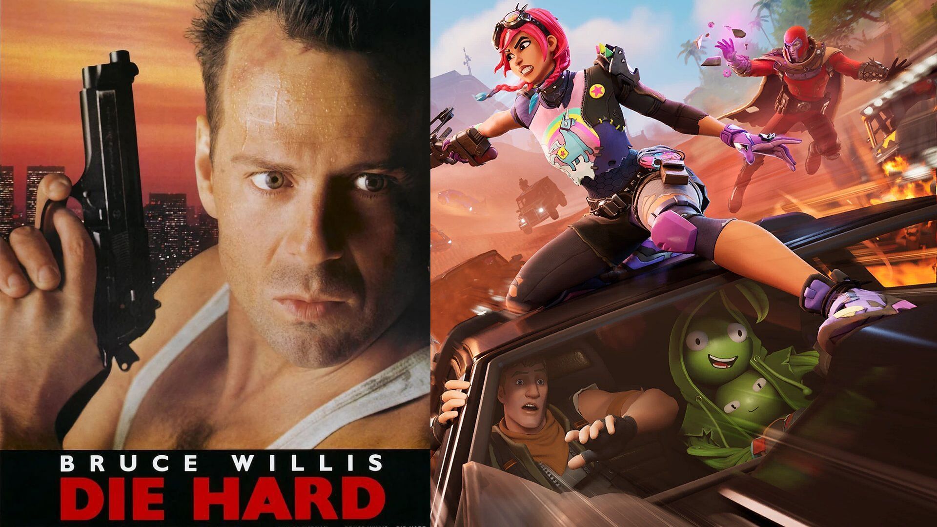 Fortnite and Die Hard could be working on a collaboration. (Image via 20th Century Studios || Epic Games)