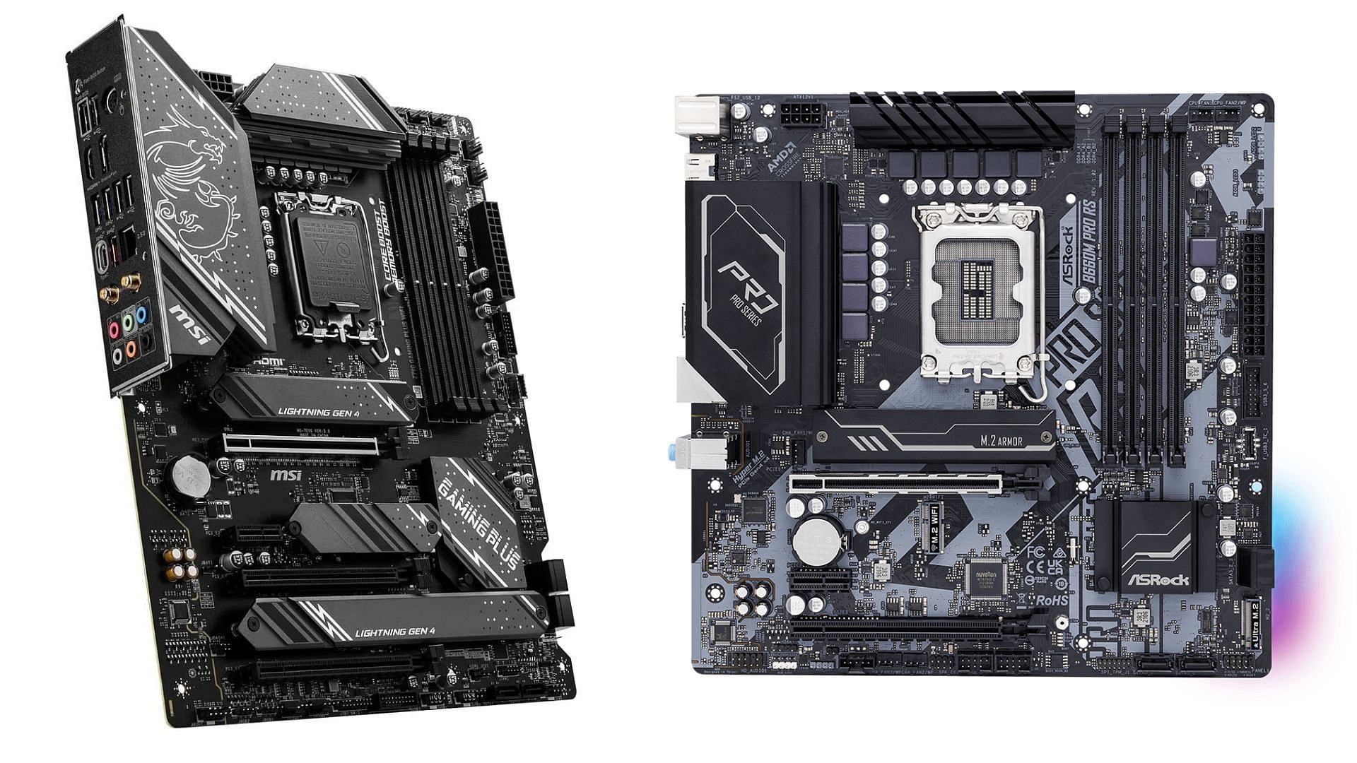 The Intel Core i5-14400 and 14400F can be paired with a wide range of motherboards (Image via Amazon and ASRock)