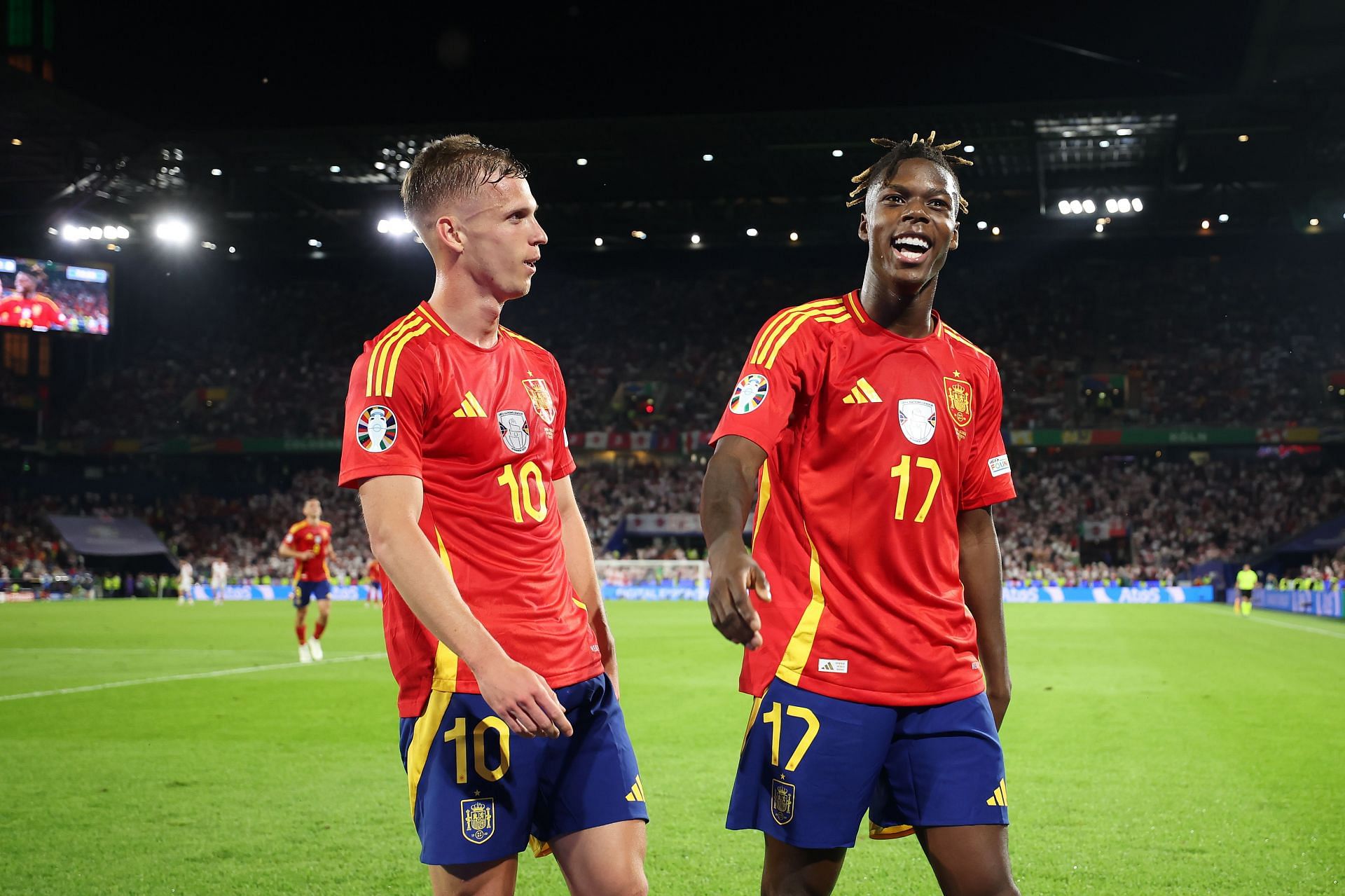 Dani Olmo (left) is another of Spain's Euro 2024 on the Premier League giants' radar.