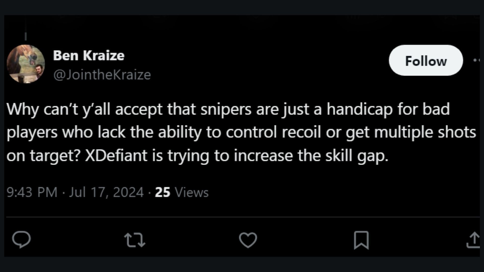 Will the sniper nerf affect skill-gap in XDefiant? (Image via X)