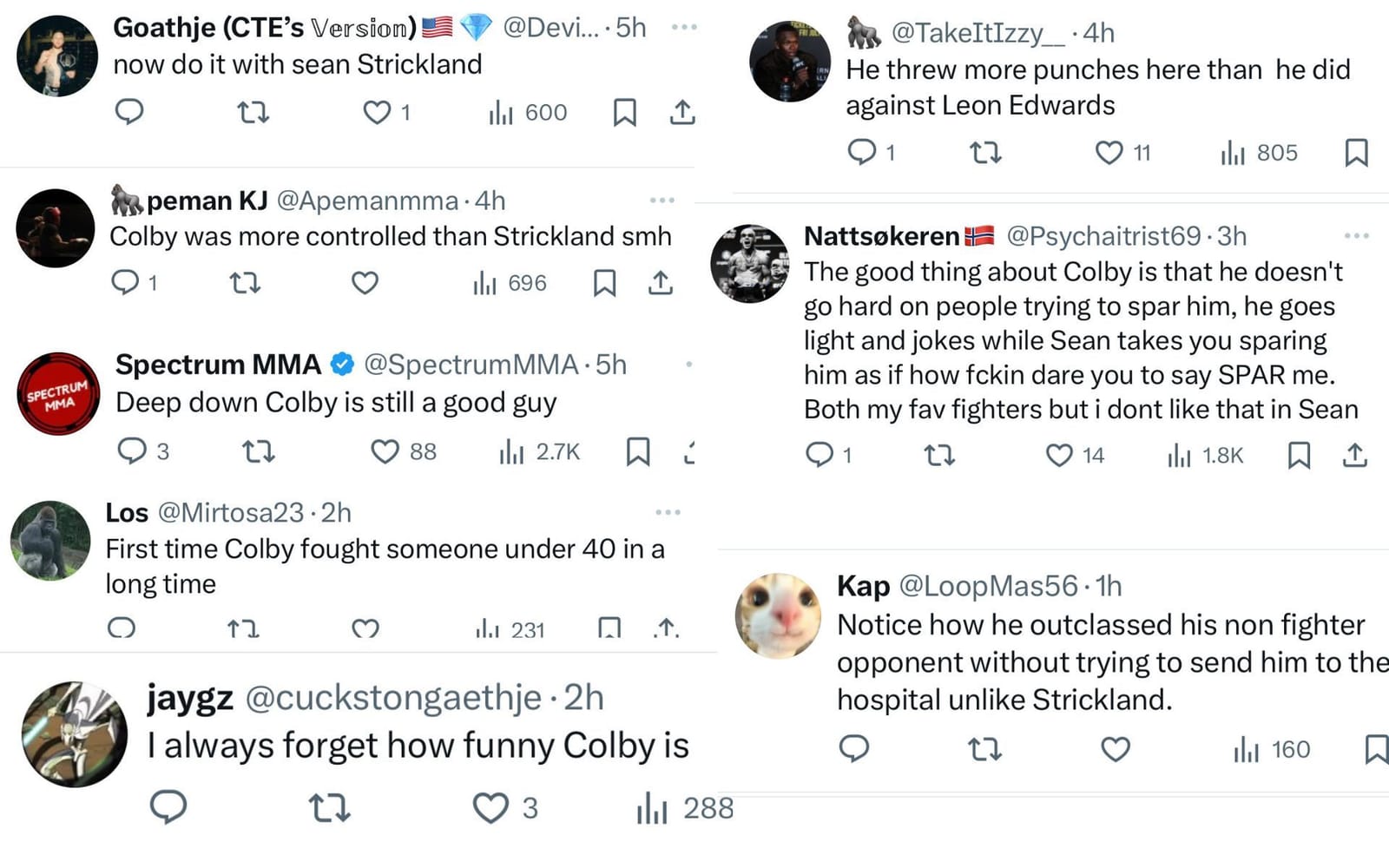 "Now do it with Sean Strickland" - Fans react to Colby Covington's