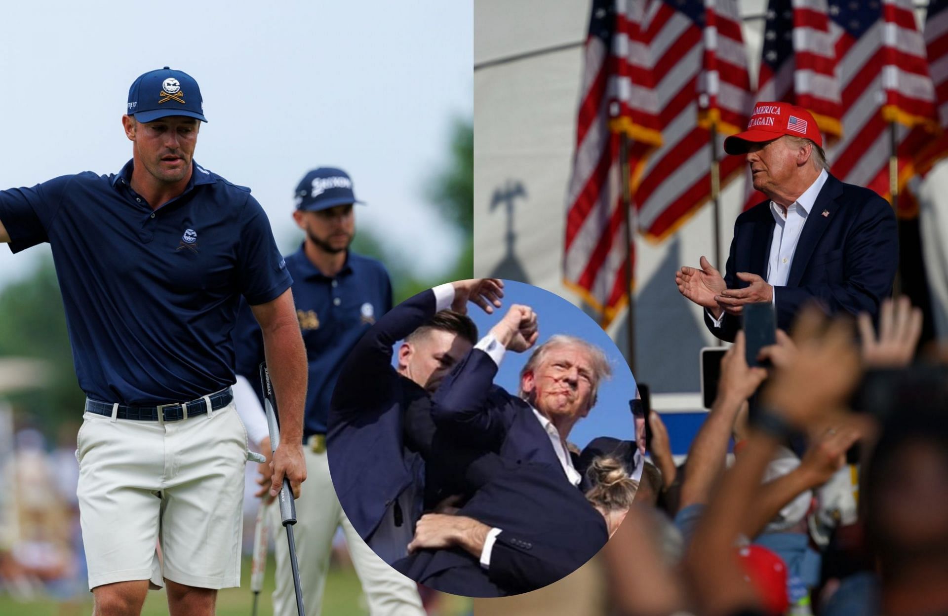 Bryson DeChambeau and Donald Trump (Image credit: All images from Getty)