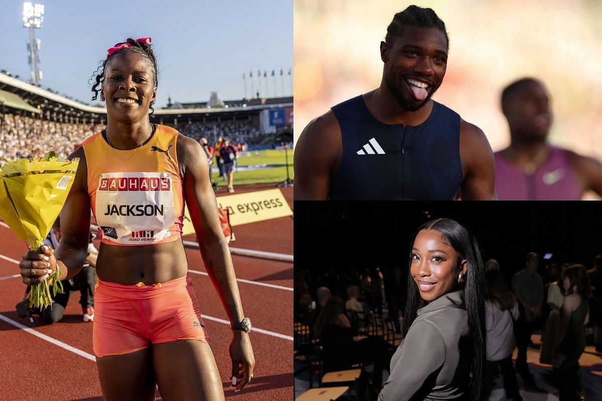 Shericka Jackson, Shelly-Ann Fraser-Pryce, and Noah Lyles : Getty 