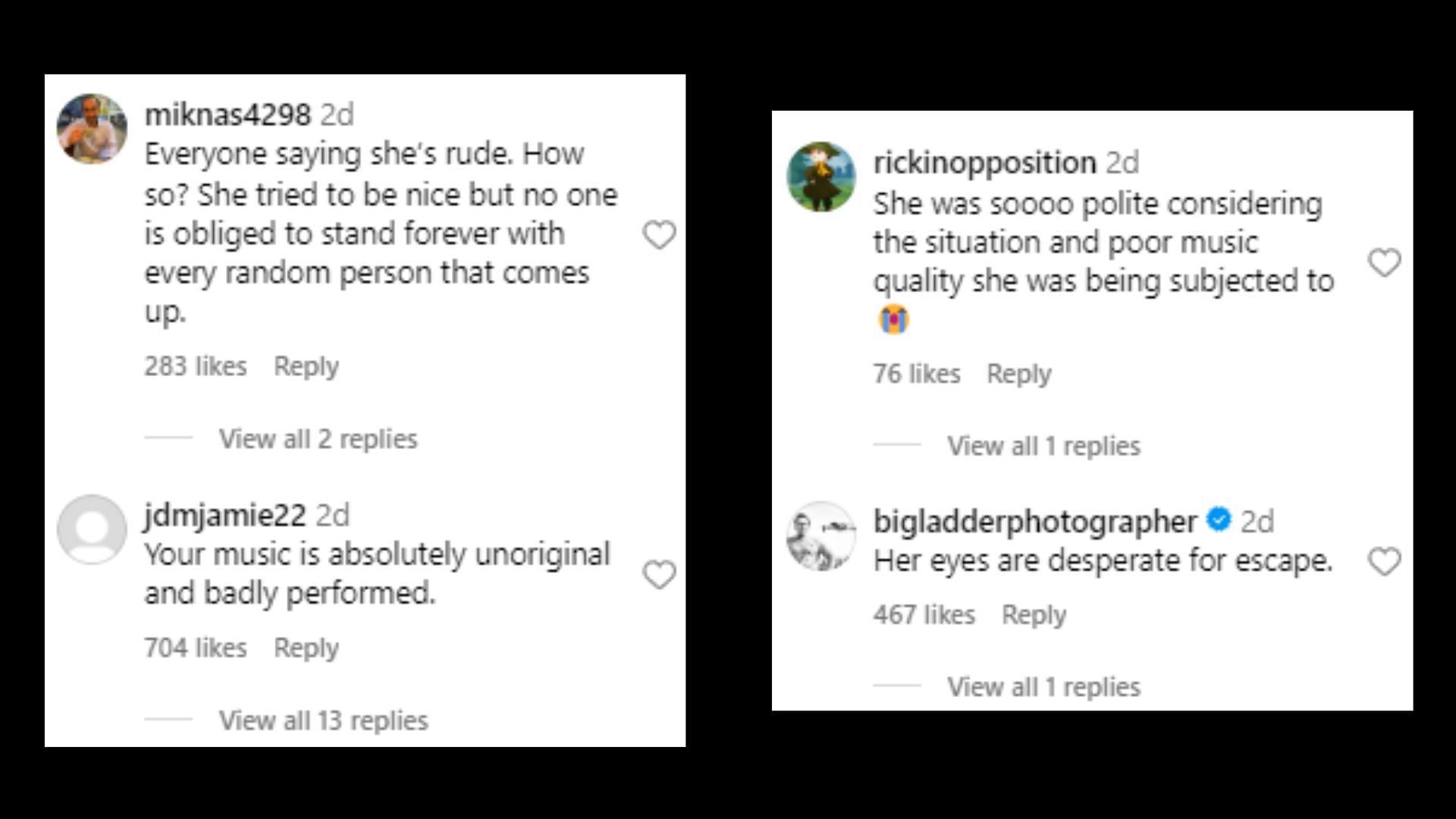 Netizens post their reactions in the comments section (Image via Instagram/liamcmusic_)