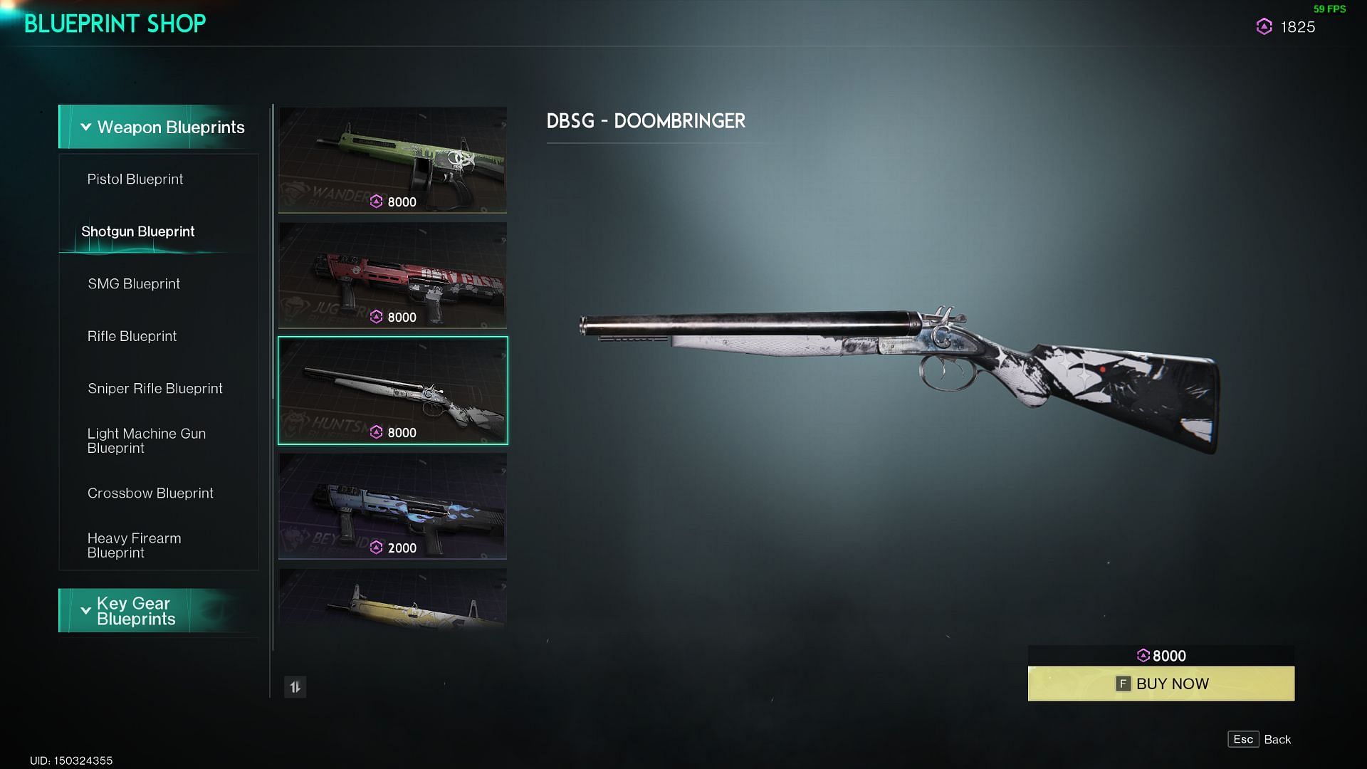 The DBSG - Doombringer is a Tier-I weapon (Image via NetEase)