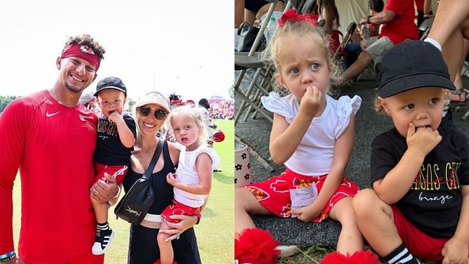 IN PHOTOS: Patrick Mahomes' son Bronze embarks on adorable mission as family attends Chiefs Training Camp