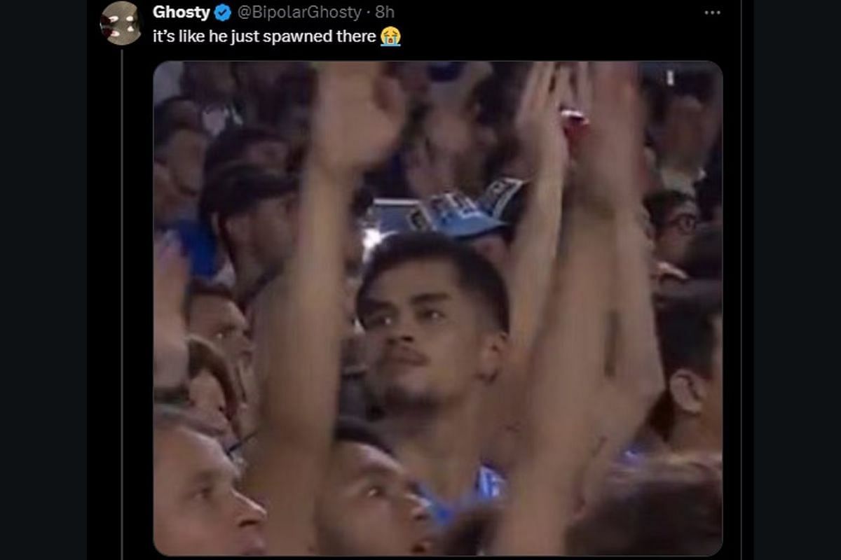 Fans are taken aback after the camera catches Sneako in the crowd. (Image via X)