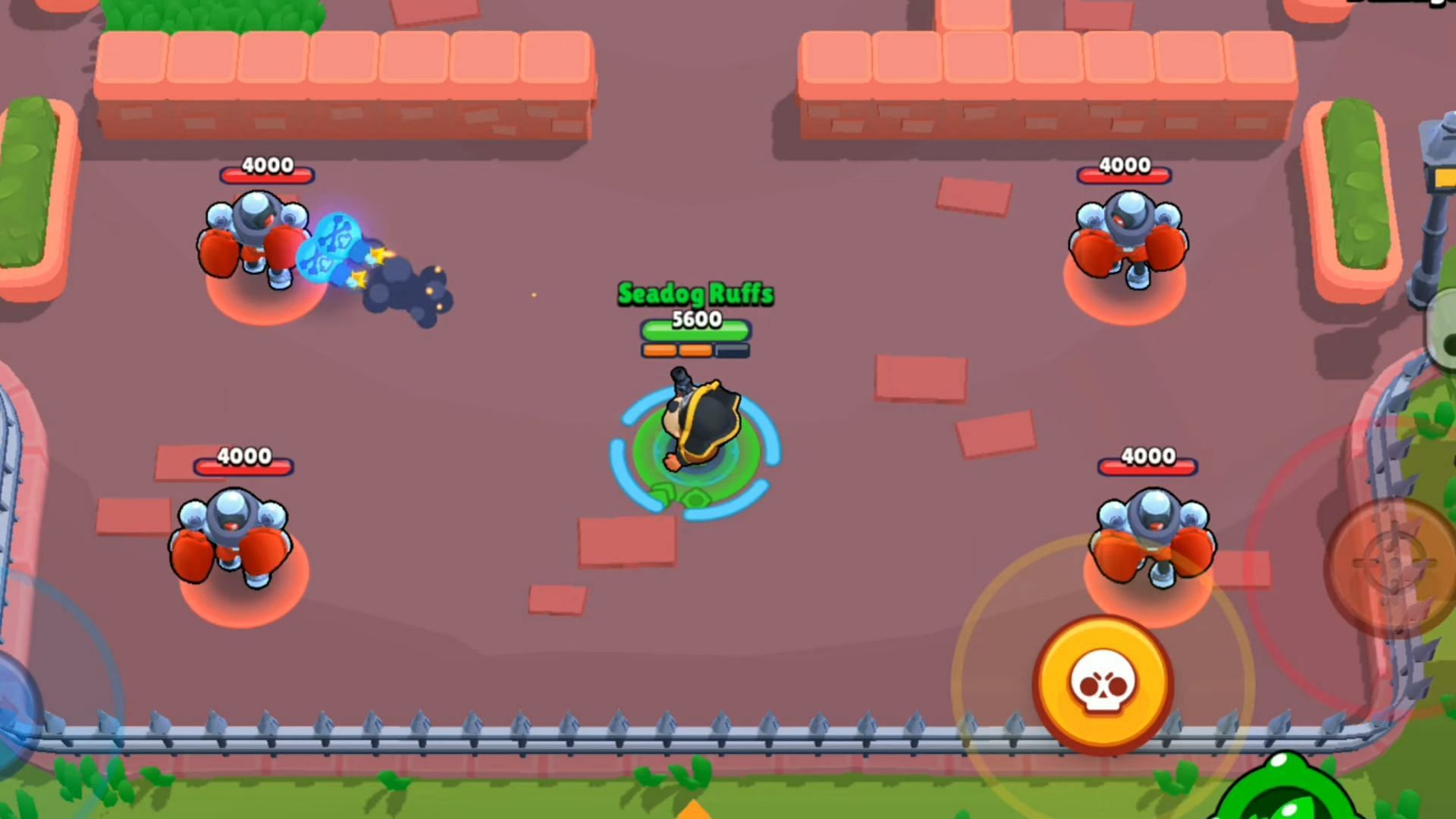 Ruffs using his main attack (Image via Supercell and YouTube/Leothin - Brawl Stars)