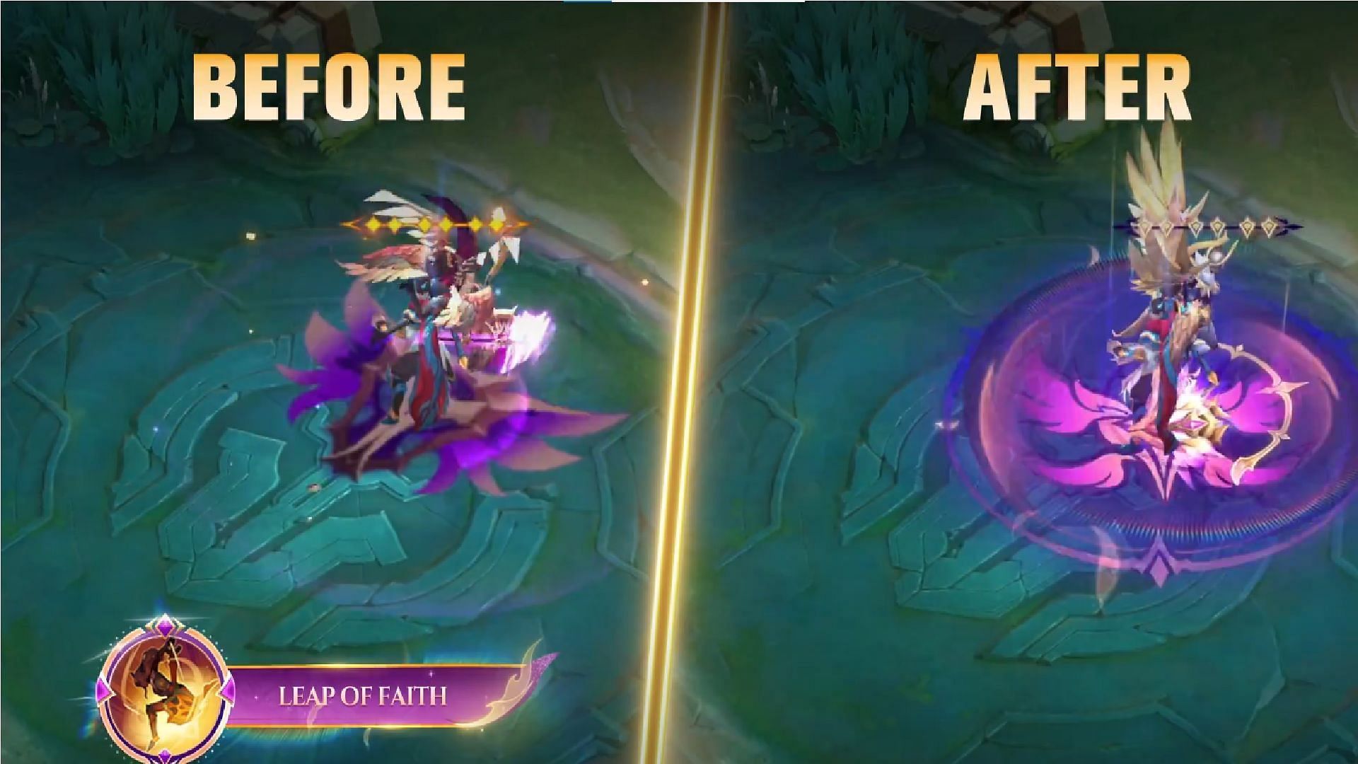 Freya&#039;s &quot;War Angel&quot; skin revamp brings new changes to the first skill&#039;s animation (Image via Moonton Games)