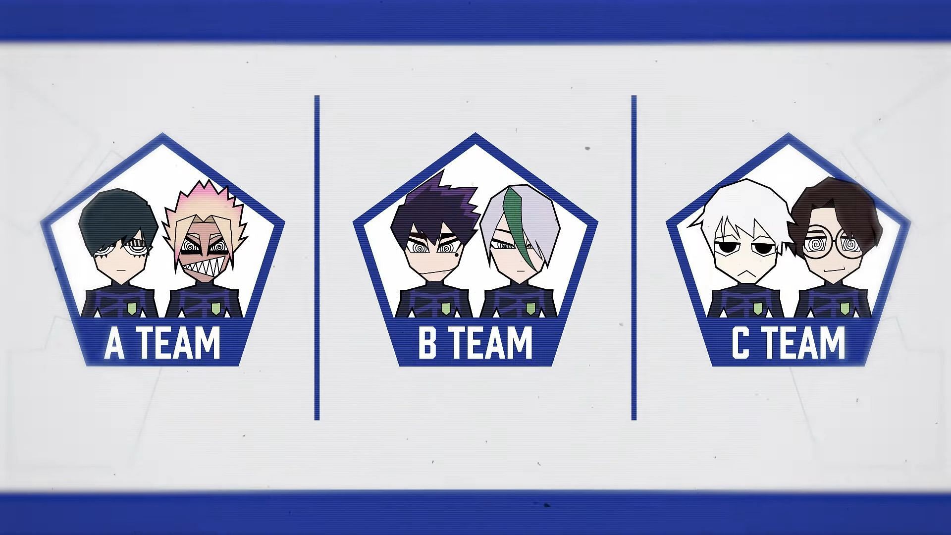 Teams A, B, and C as seen in Blue Lock season 2 (Image via 8bit)