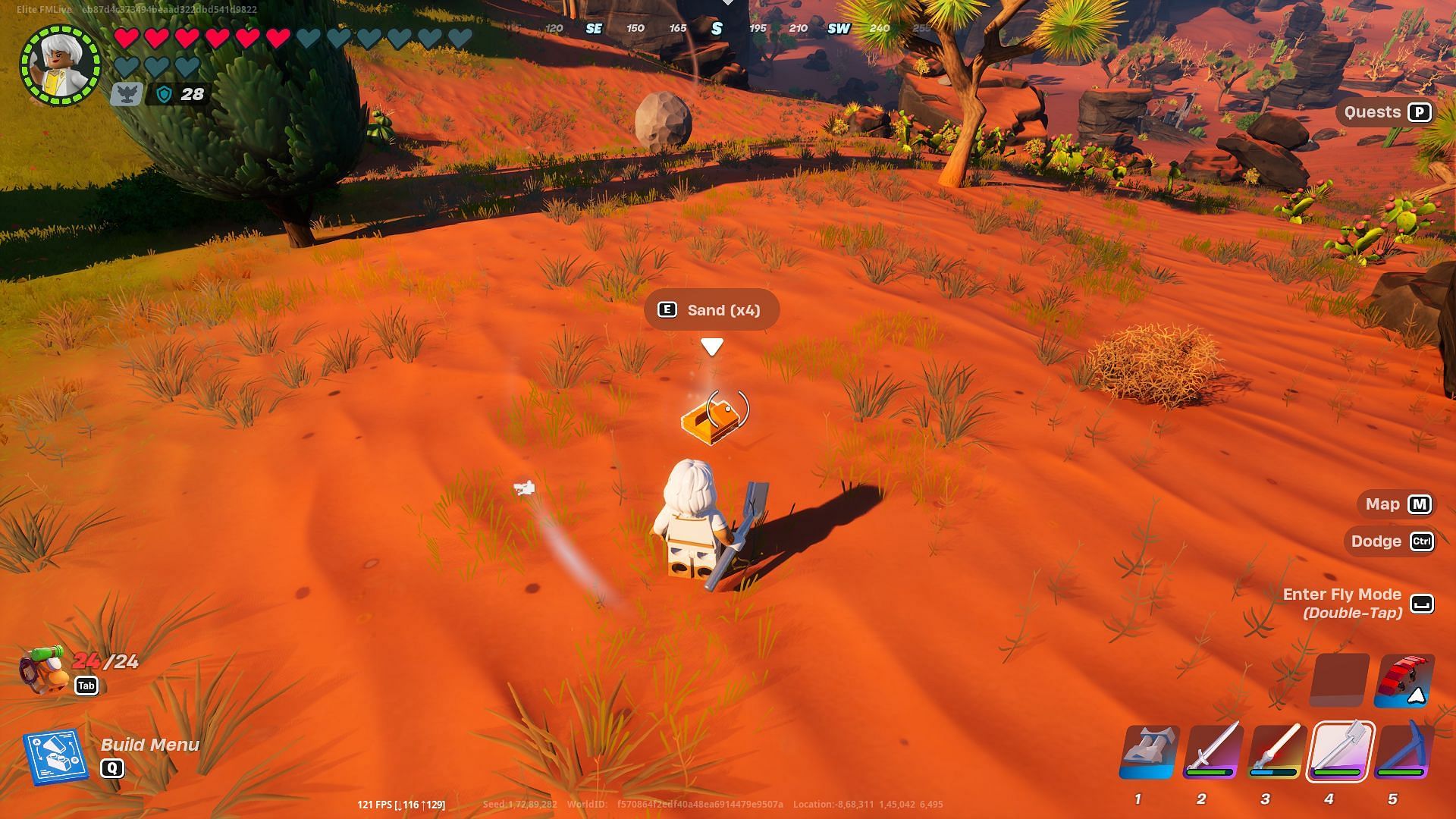 Sand is an important resource you can find in desert or dry biomes (Image via Epic Games)