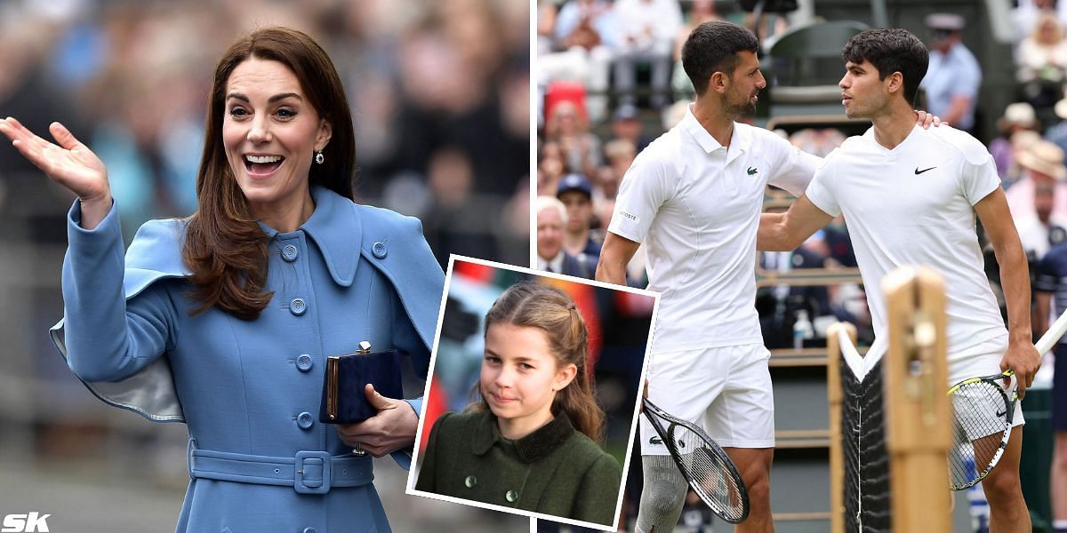 Kate Middleton &amp; daughter Charlotte turn heads at Djokovic-Alcaraz Wimbledon final (Source: Getty)