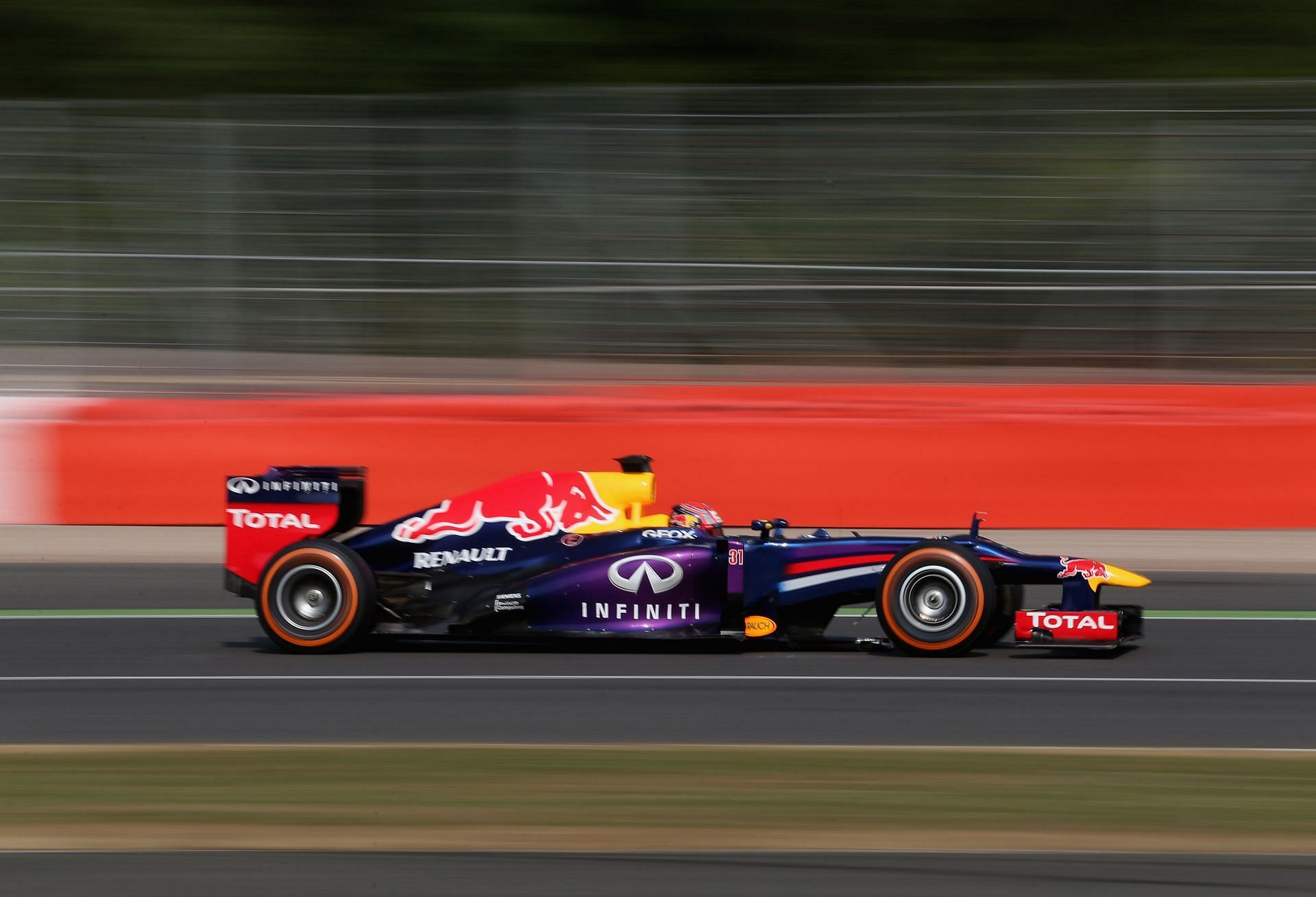 Antonio Felix Da Costa of Portugal testing in the Red Bull RB9 at Silverstone Circuit