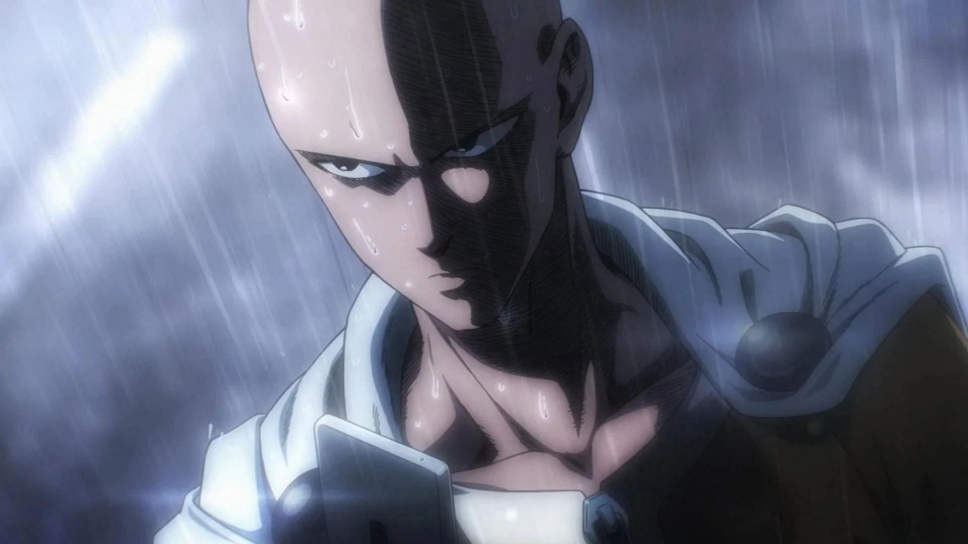 Anime characters who can defeat My Hero Academia&#039;s All Might - Saitama (image via Madhouse)