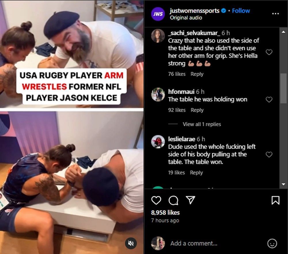 Comments on Just Women&#039;s Sports&#039; Instagram reel (@justwomenssports)